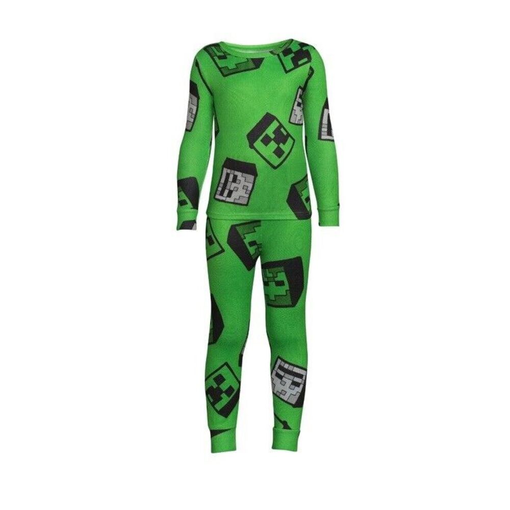 Minecraft Boys SIZE 4 Long‎ Sleeve All Over Print 2-Piece Pajama Sleep Set NWT